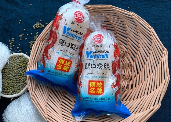 грубые лапши зеленой фасоли Longkou продуктов хлопьев 250g стеклянные